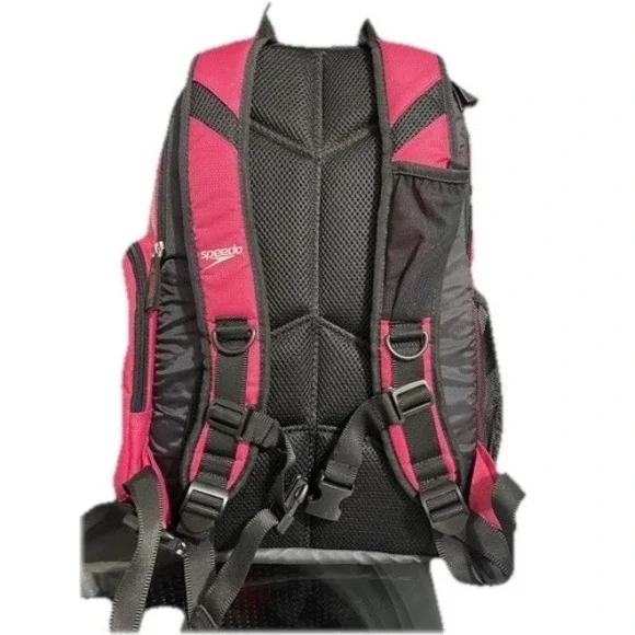 Speedo Teamster Backpack 25L Pink Colorful Waterproof Wet Swimming Bag Roomy - Picture 3 of 3